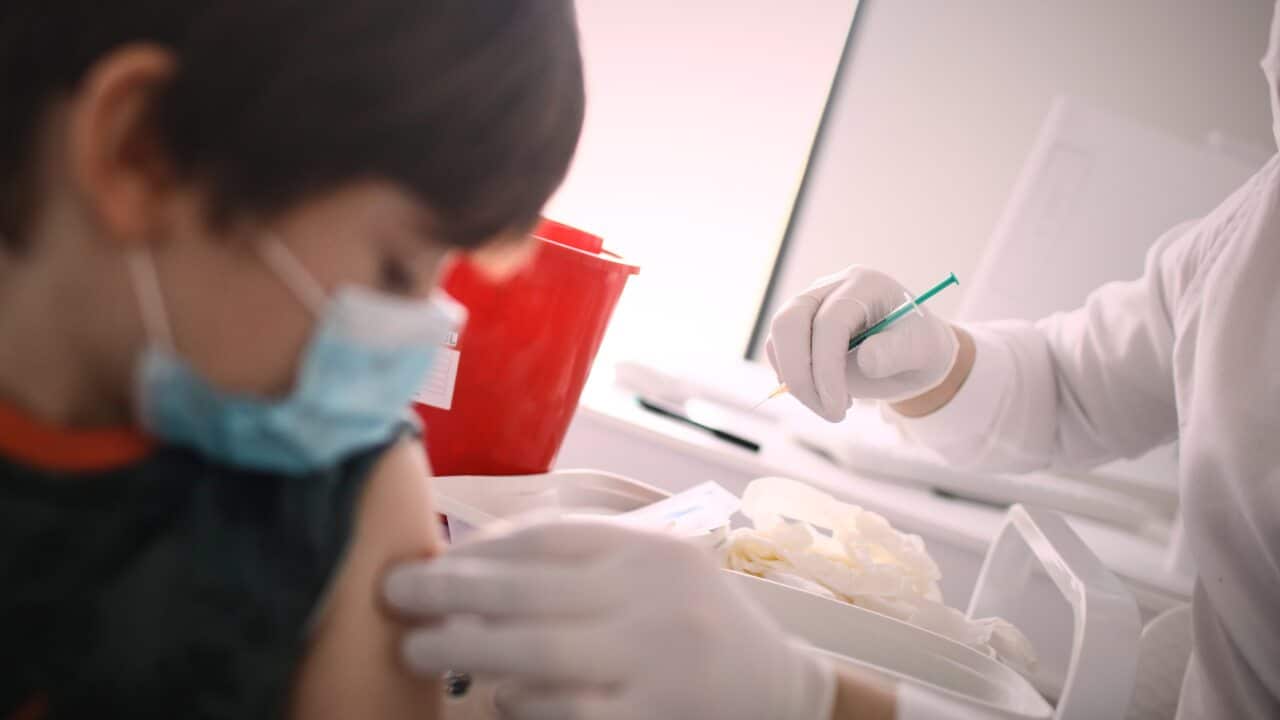A child getting a vaccine