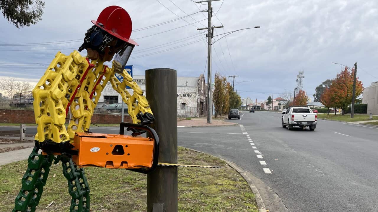 A statue near the visitor’s centre in Orbost, Victoria (AAP)