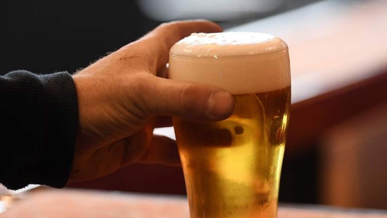 Australian beers at a bar on International Beer Day in Melbourne.