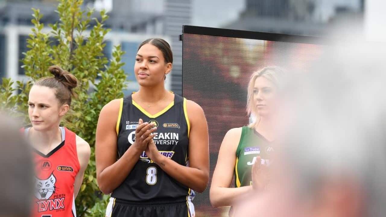 Liz Cambage at the NBL and WNBL 2017-18 seasons joint launch.