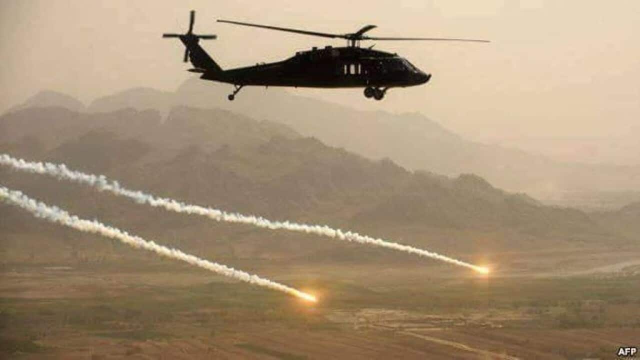 Afghan air force in action