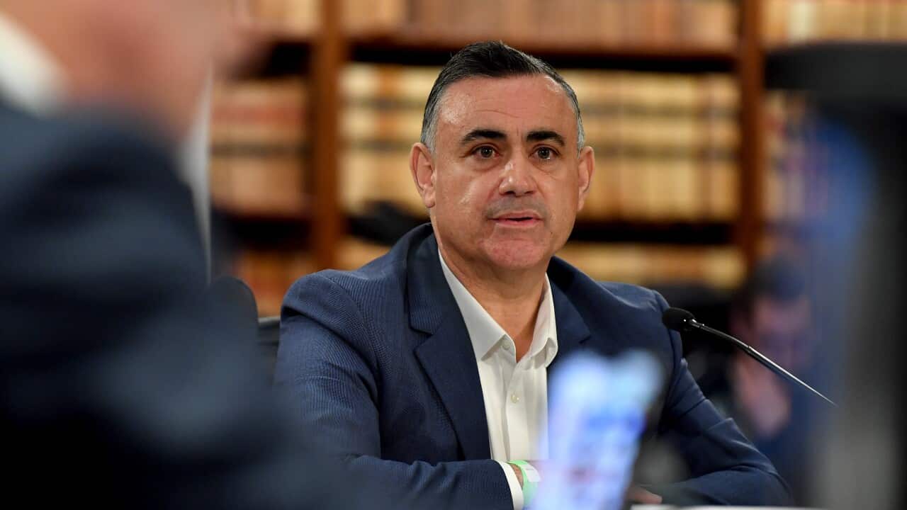 John Barilaro being questioned at a NSW parliamentary inquiry