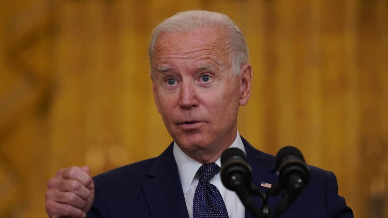 United States President Joe Biden delivers remarks on the attack at Hamid Karzai International Airport in Kabul