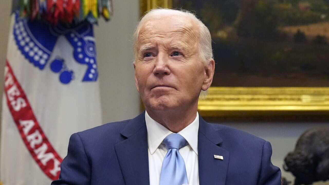 President Joe Biden in the Roosevelt Room of the White House in Washington, Tuesday, Oct. 1, 2024