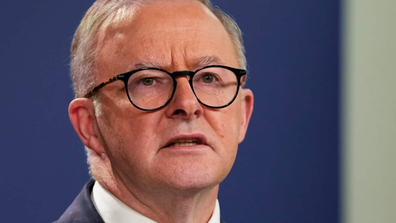 FILE - Australian Prime Minister Anthony Albanese speaks during a press conference in Sydney, Australia, Friday, June 10, 2022. (AP Photo/Mark Baker, File)