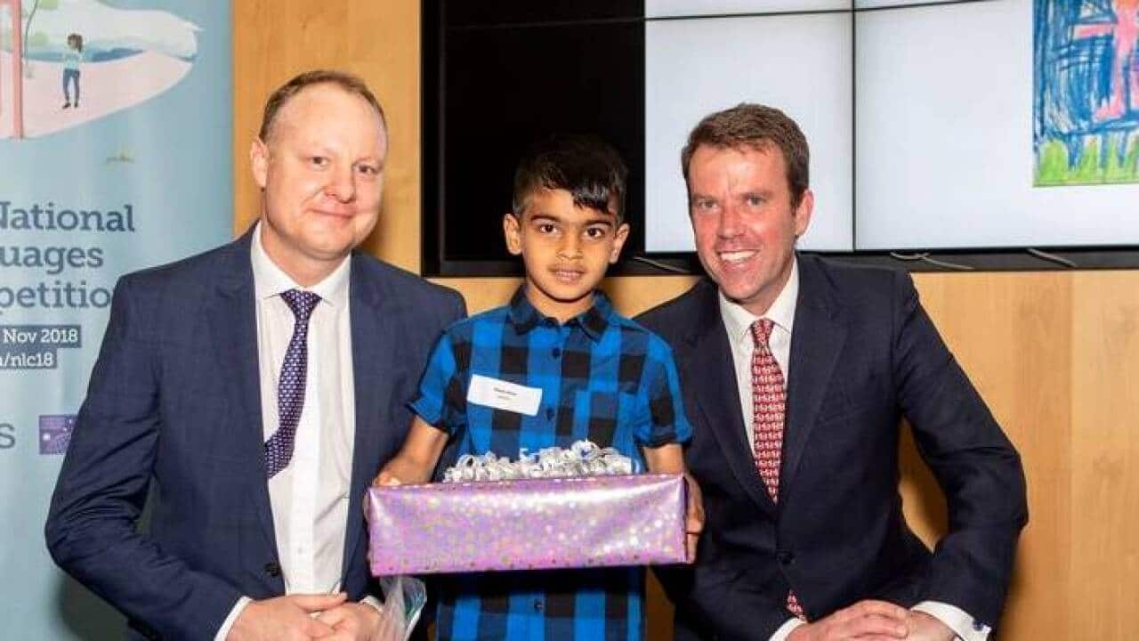 Six-year-old Ayaan ((EYE-yun)) Khan is the winner of SBS National Languages Competition