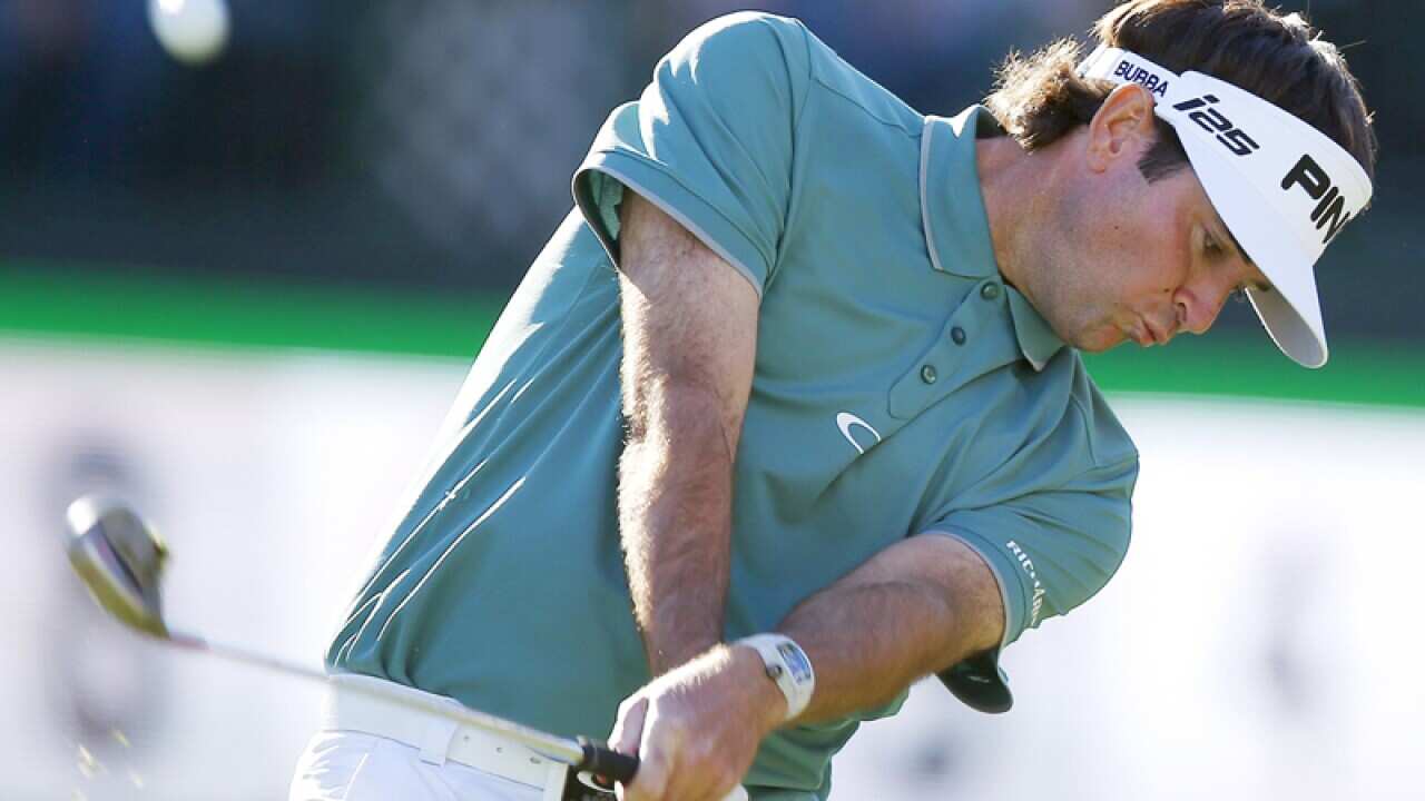 Bubba Watson hits his tee shot at the Phoenix Open