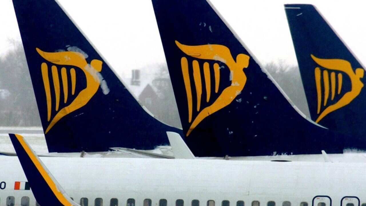 Ryanair aircraft at Stansted Airport