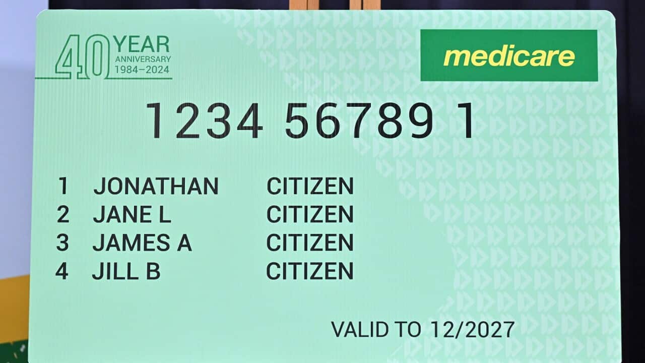 A mock-up of the new Medicare card to mark the 40th anniversary
