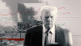 An image of Donald Trump against a graphic of approval ratings slumping