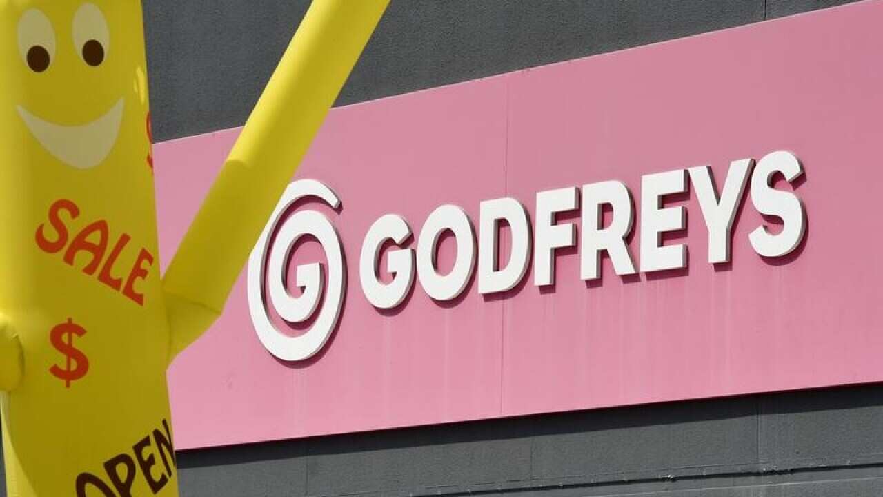 A Godfrey's logo outside a store in Brisbane.