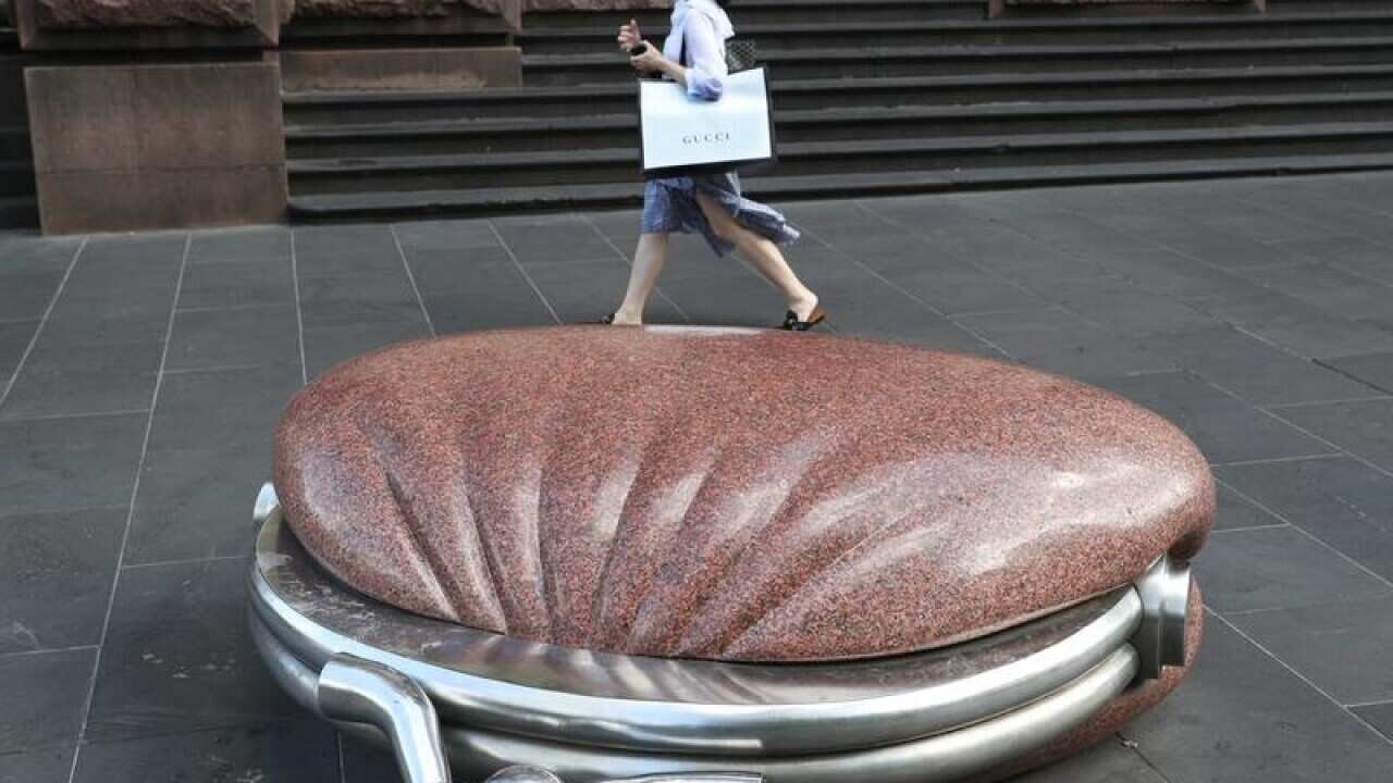 Large sculpture of a purse in Melbourne.