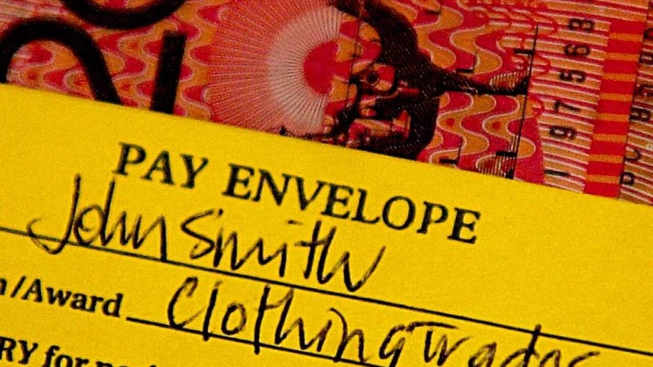 Stock image of a pay envelope.