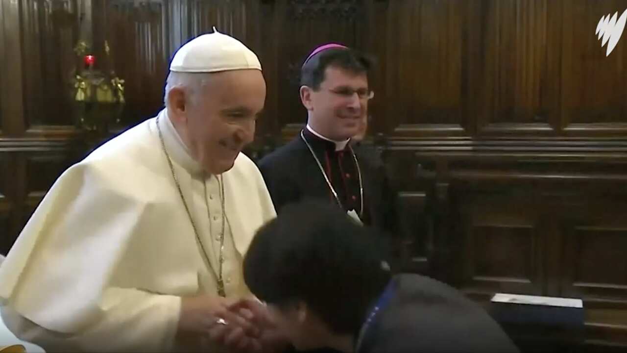 Pope Francis dodges ring-kisses after Italian mass