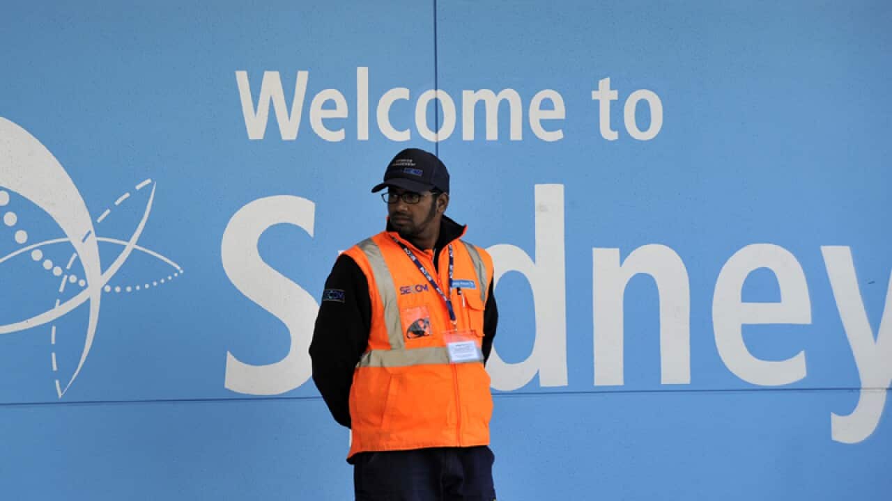 An airport worker at Sydney airport