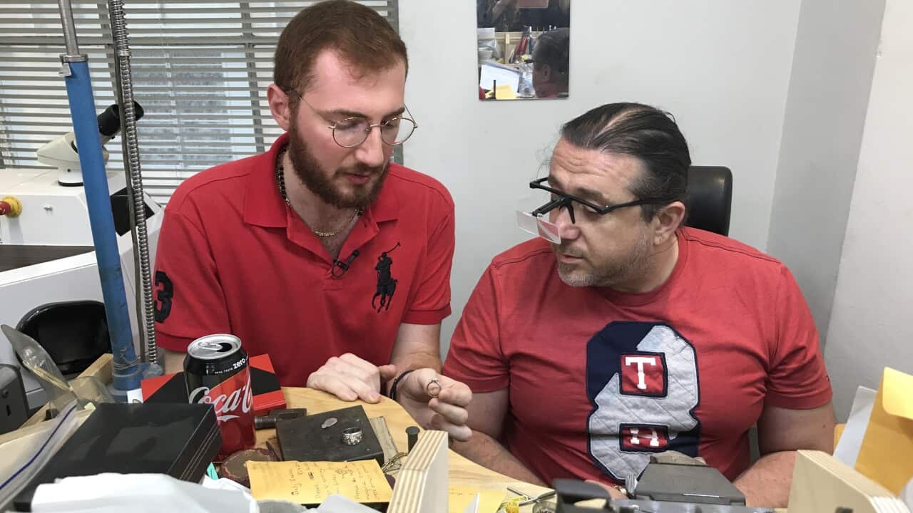 Syrian-Armenian refugee George Najarian is already working at a family jewellery business.