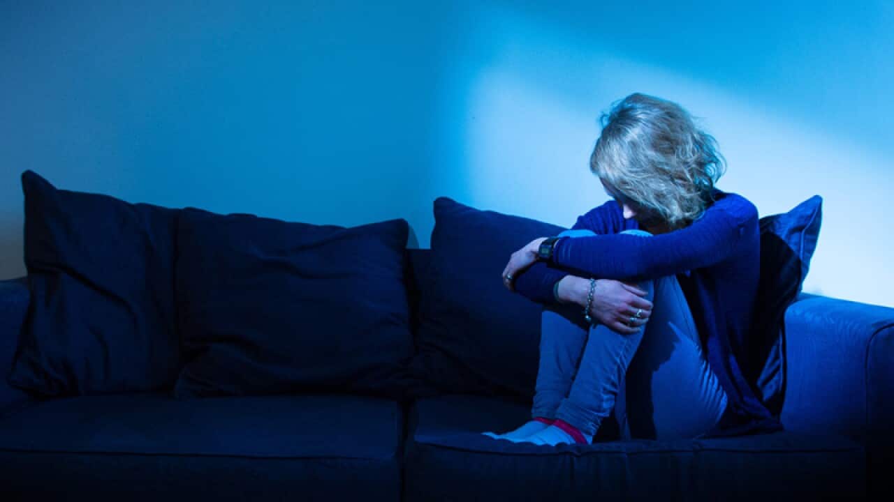 A posed picture depicting mental health