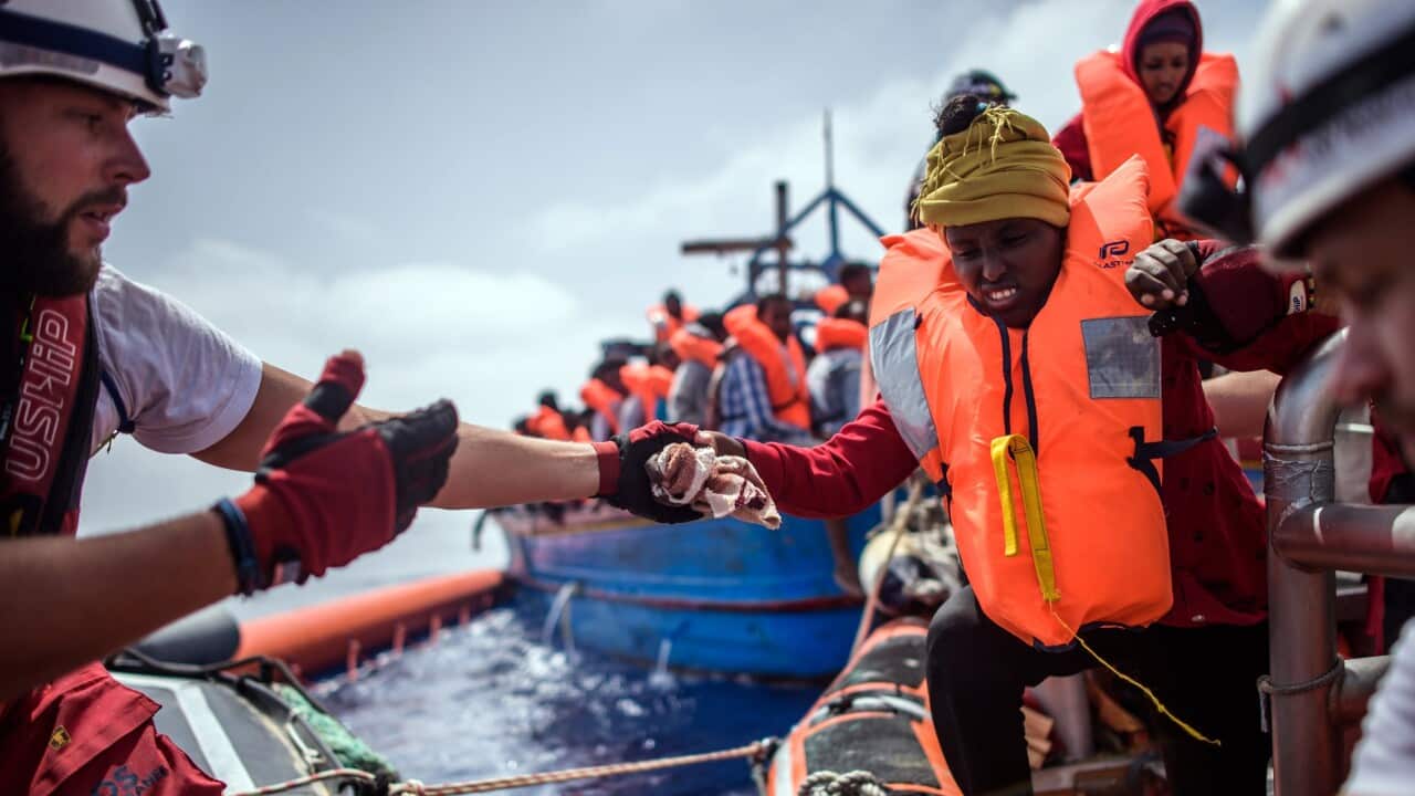 A rescue operation in the Mediterranean Sea.