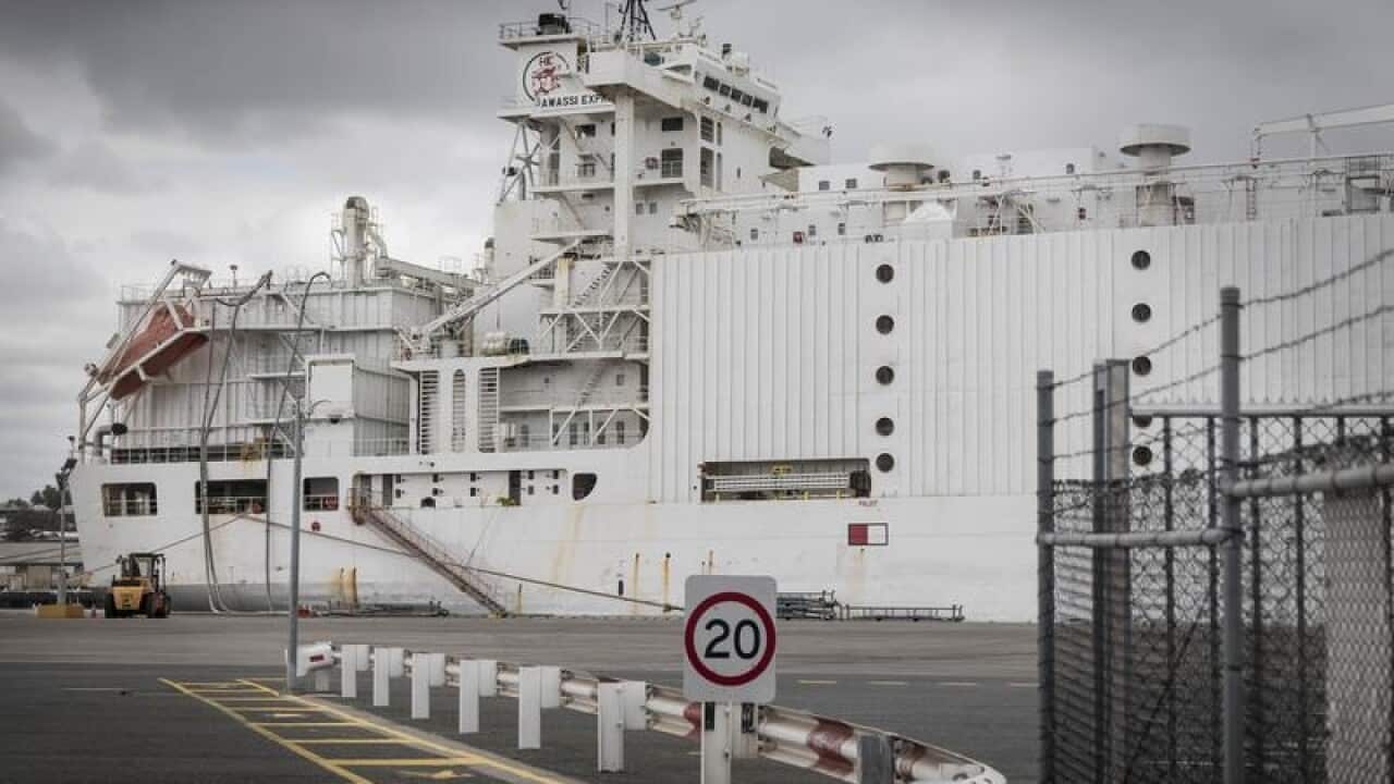 The Awassi Express docked in Fremantle.