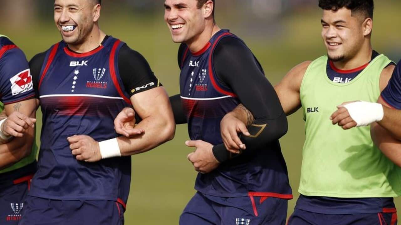 Melbourne Rebels captain Tom English (C)