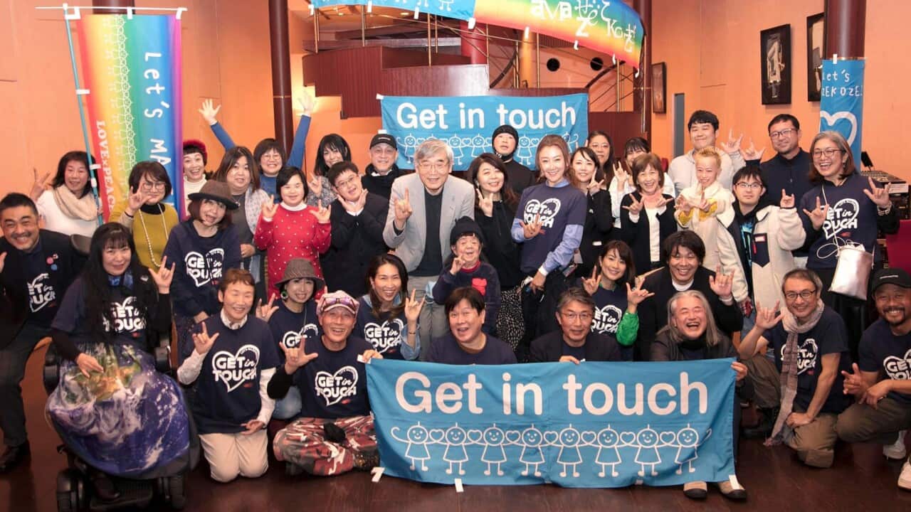 Japanese actress Chizuru Azuma (centre-right) started an organization called Get in touch to make the Japanese society more inclusive