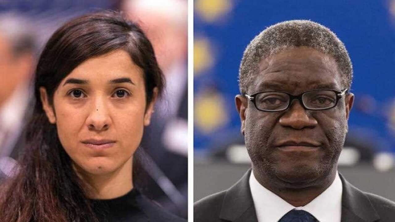 Nobel Peace Prize winners Nadia Murad and Denis Mukewege
