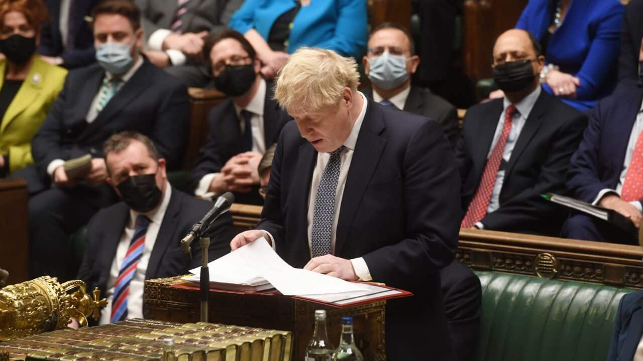 British Prime Minister Boris Johnson apologises in the House of Commons