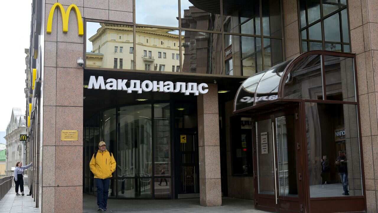 A closed McDonald's restaurant in Moscow