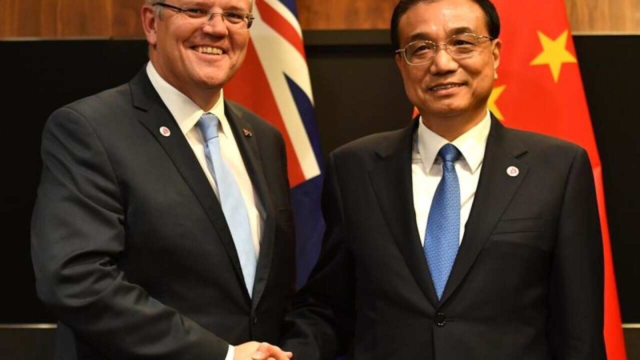 Australia's Scott Morrison and China's Li Keqiang