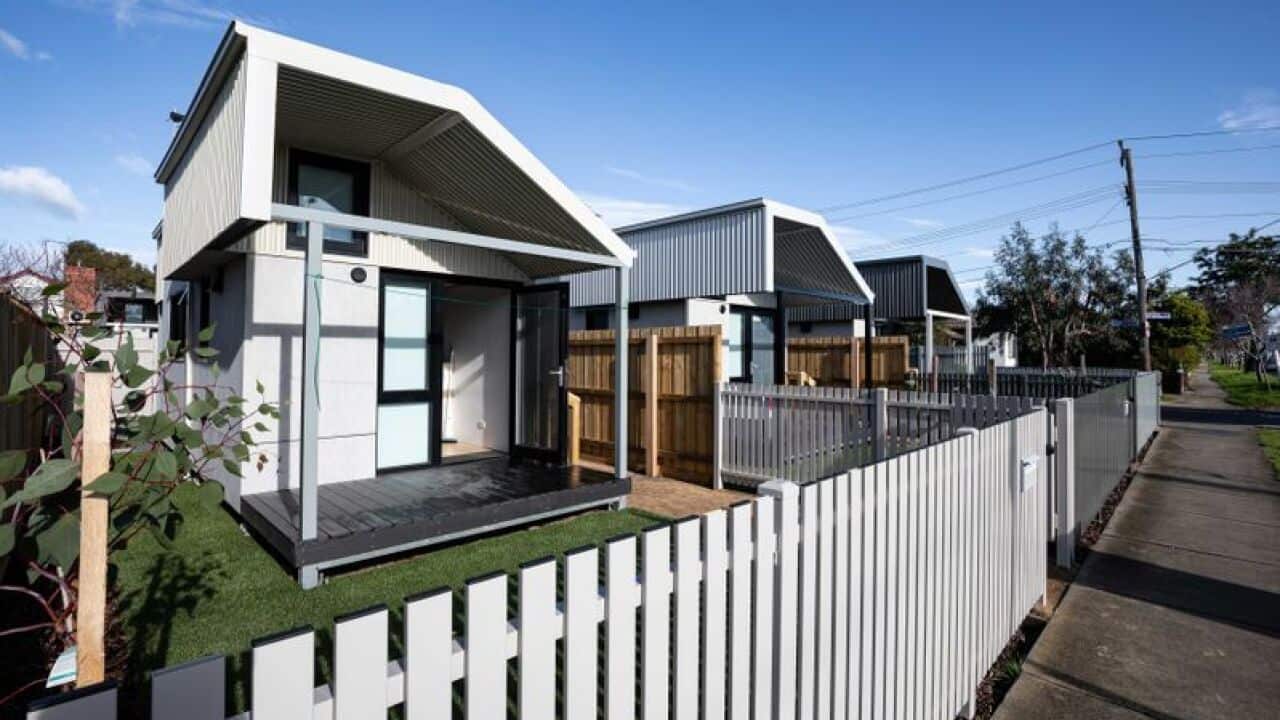 A tiny house village constructed on unused government land in Melbourne’s west. The project’s organisers hope the concept will tackle homeless numbers.