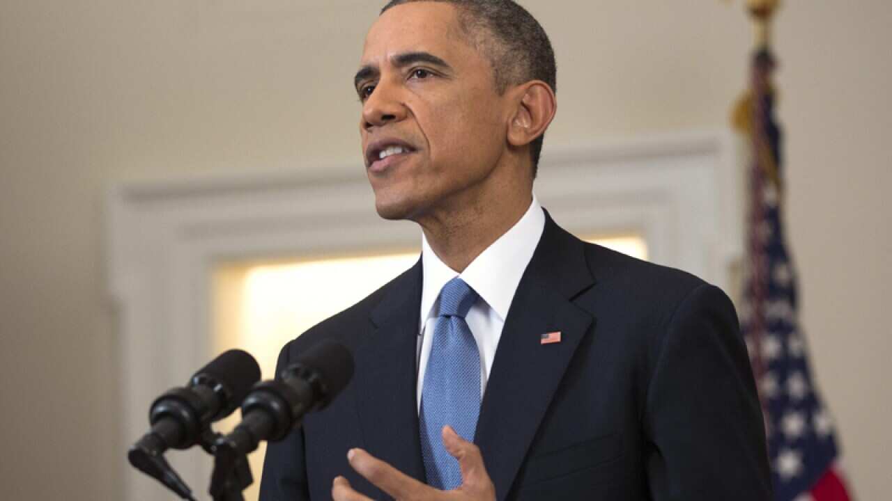 US President Barack Obama delivers an address in Washington