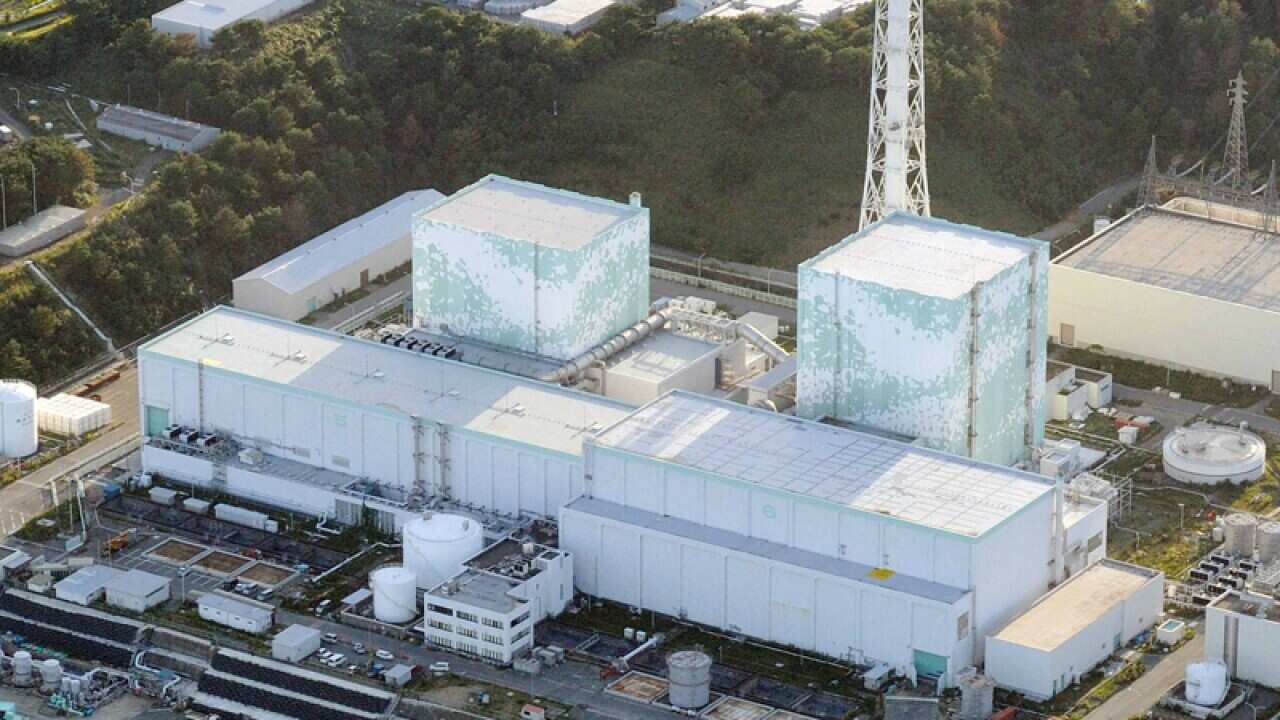 The No. 5 (L) and No. 6 reactor units of the Fukushima nuclear plant