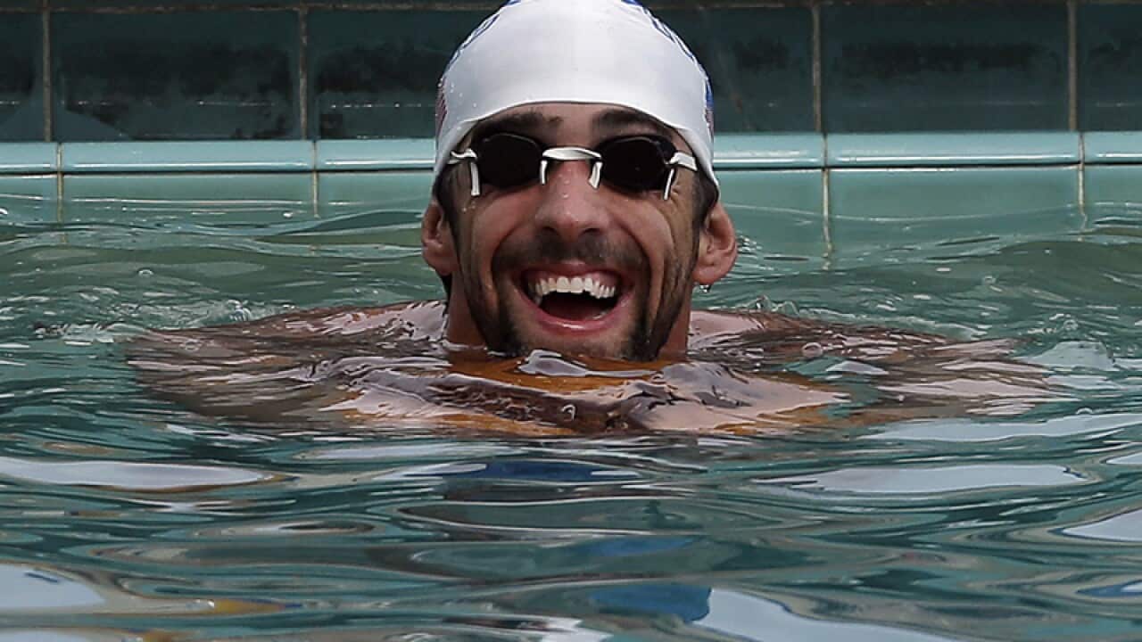 Michael Phelps during the Santa Clara Grand Prix swim meet