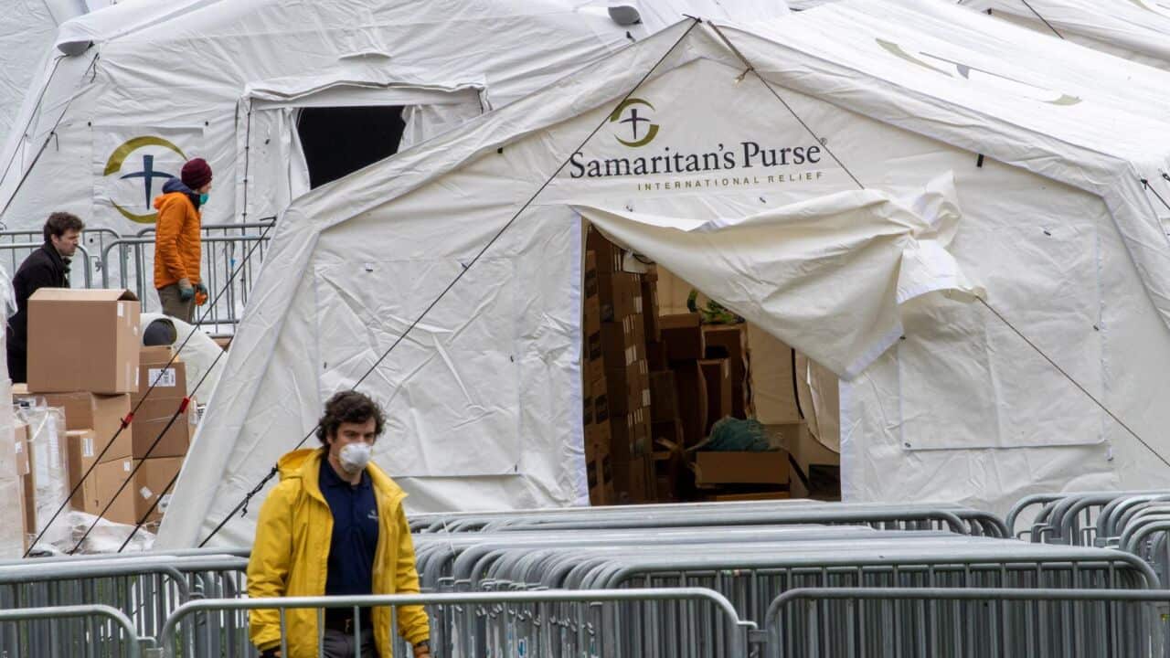 L'ospedale di campo Samaritan's Purse a Central Park, New York.