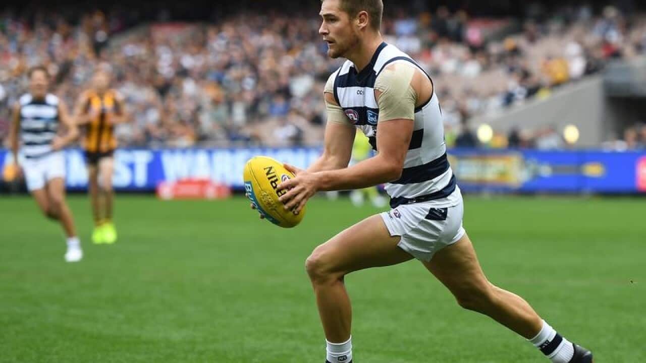 Tom Ruggles of the Cats is seen in action