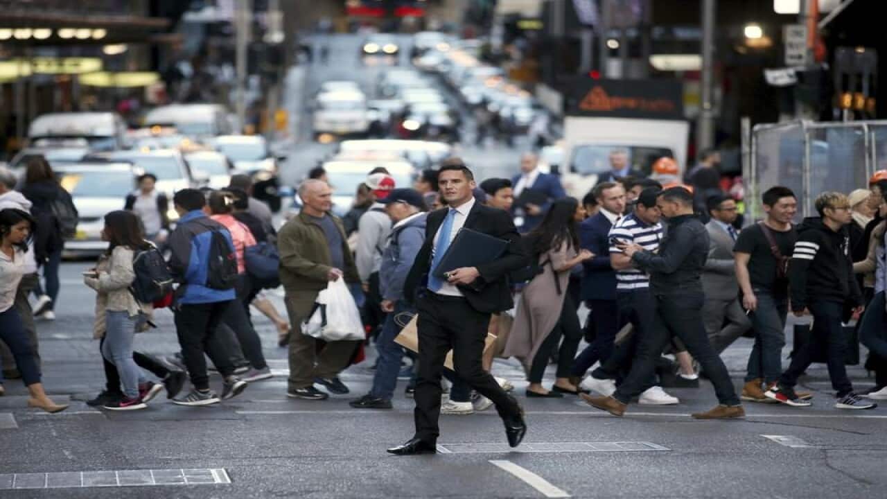 People move about Sydney CBD