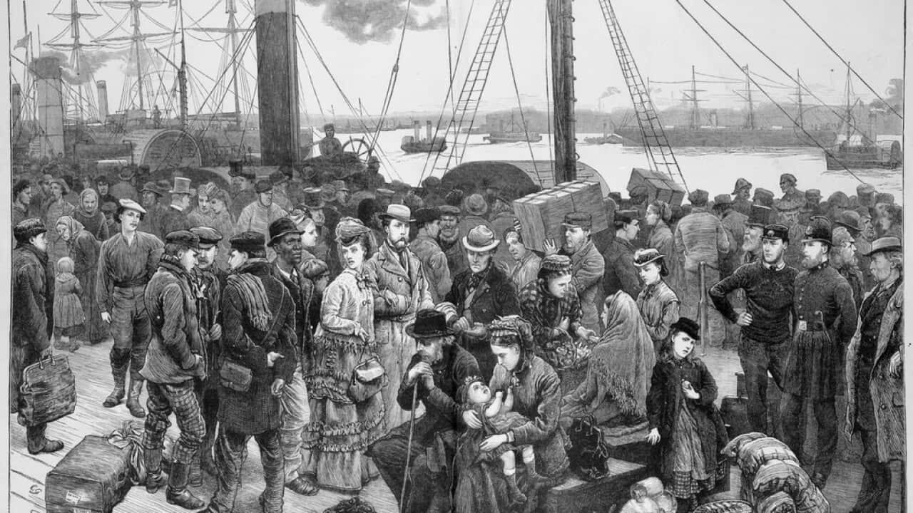 Irish immigrants arriving in Australia