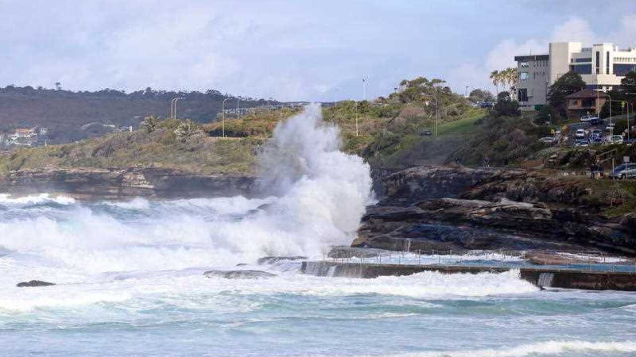 Huge waves buffet the rocks at Curl Curl  
