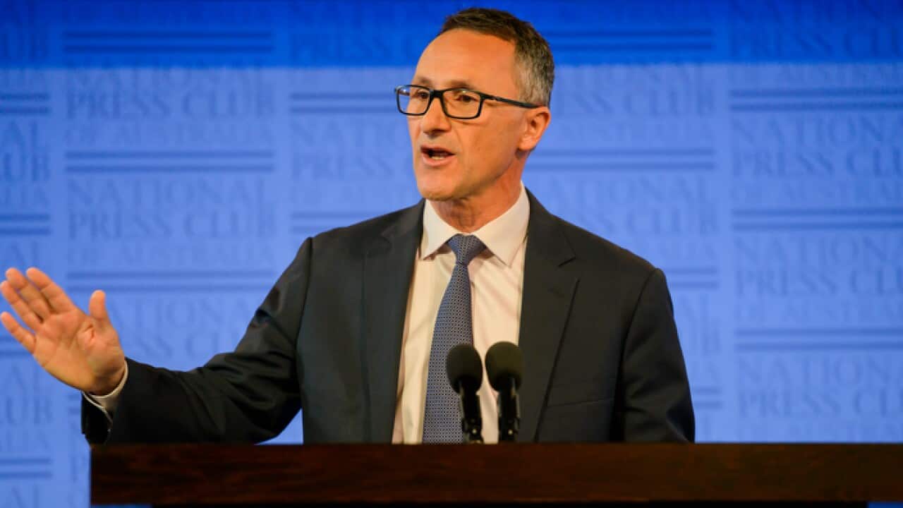 Greens leader Richard Richard Di Natale addressing the National Press Club.