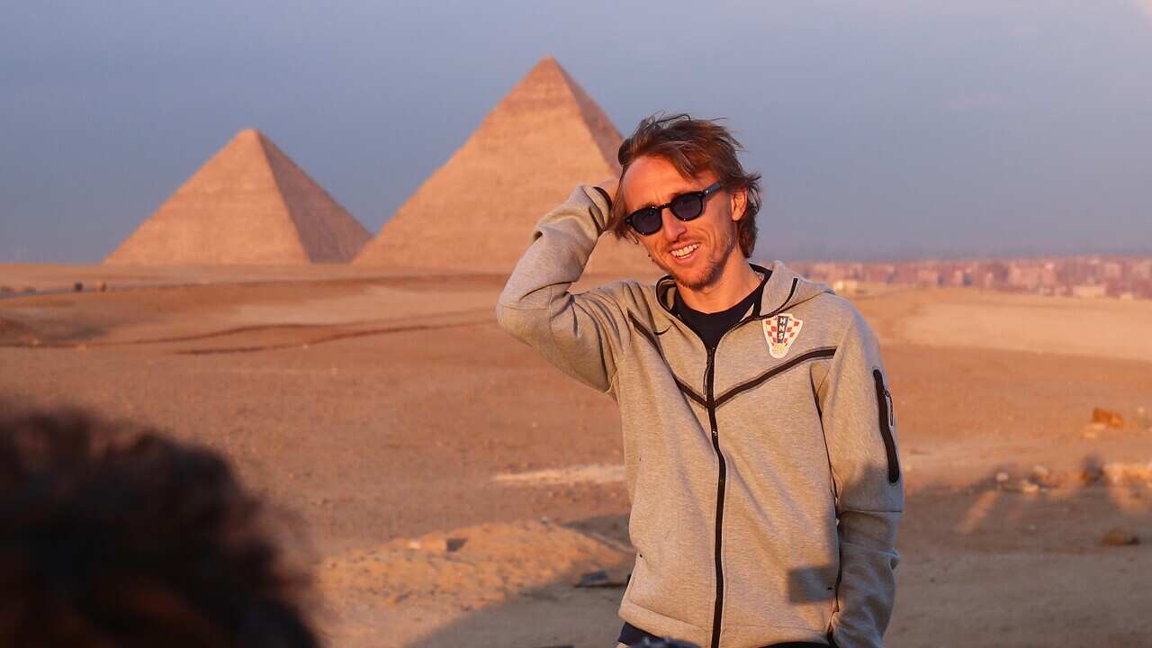 CROATIA LUKA MODRIC Players of Croatian national football team visit pyramids of Giza