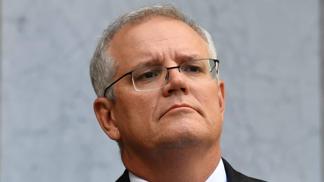 Prime Minister Scott Morrison gives a press conference at Parliament House following a National Cabinet meeting on Friday, 9 April.