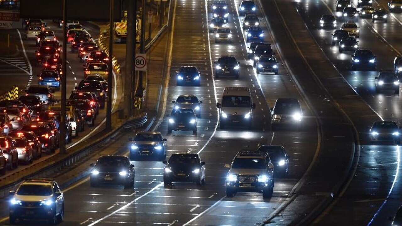 Traffic on the Warringah freeway in Sydney