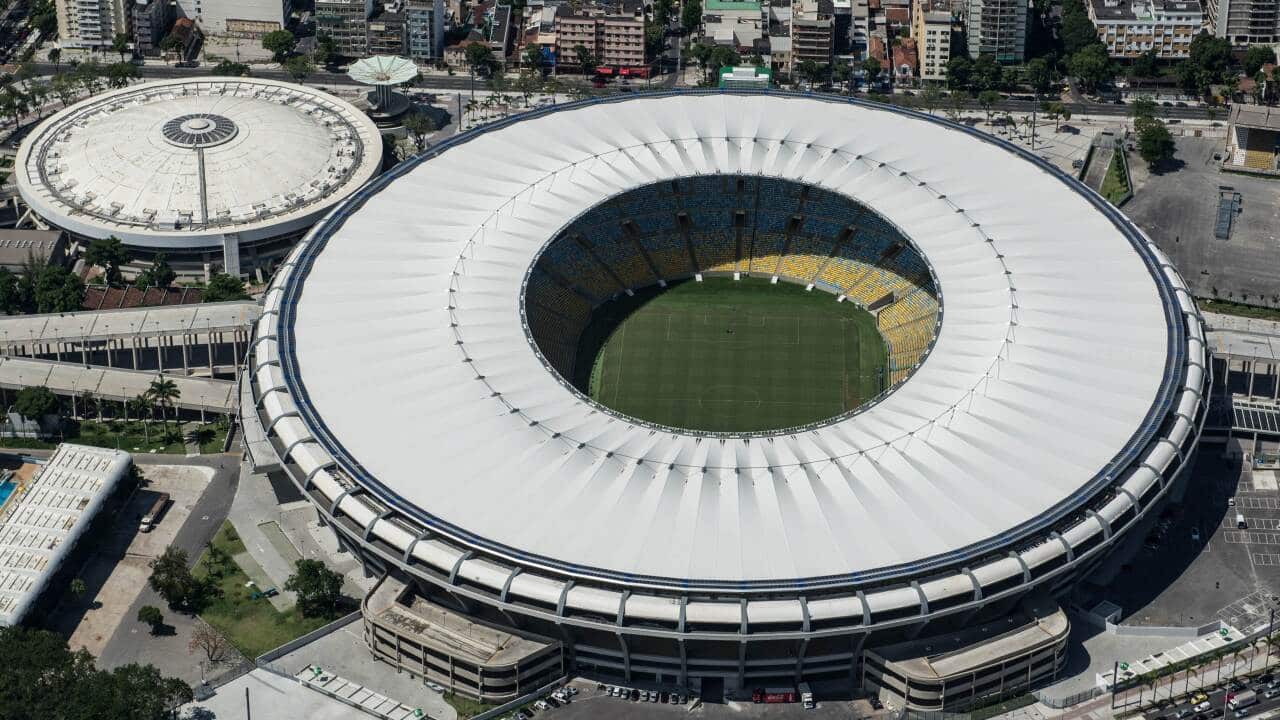Aerial view of the Mario Filho (Maracana) stadium in Rio de Janeiro, Brazil (AAP).