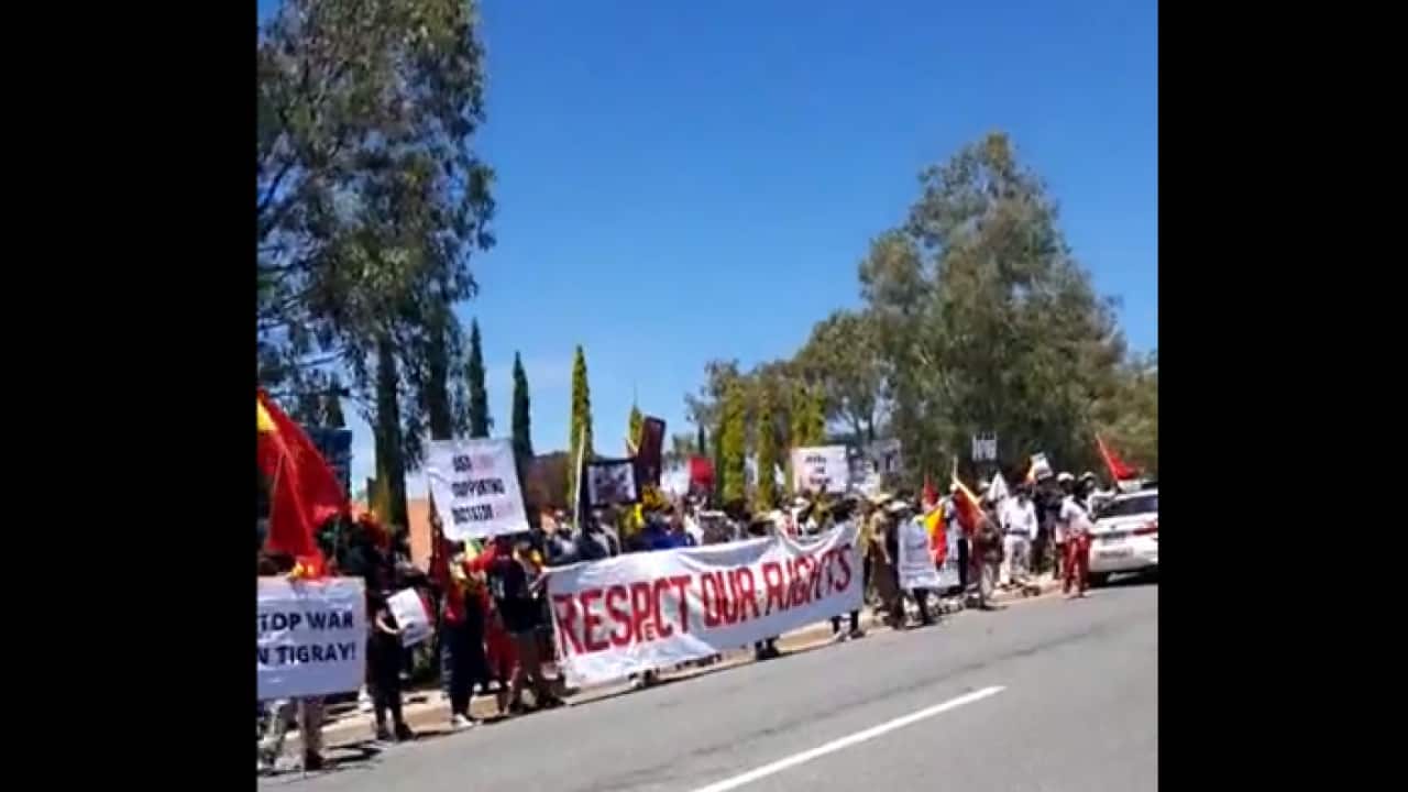Tigrayans protest in Canberrr