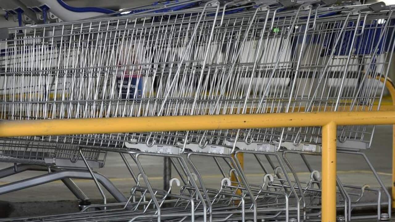 Supermarket shopping trollies