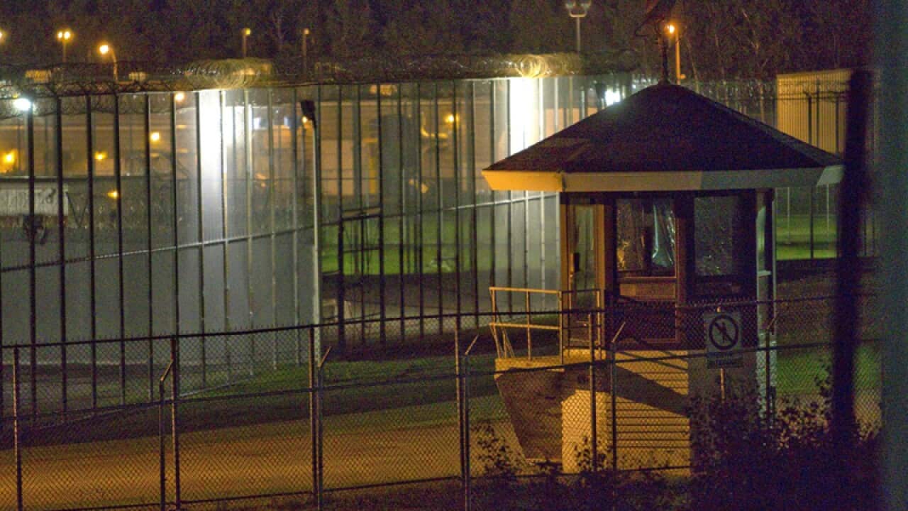 The prison yard, Orsainville Detention Center is seen near Quebec