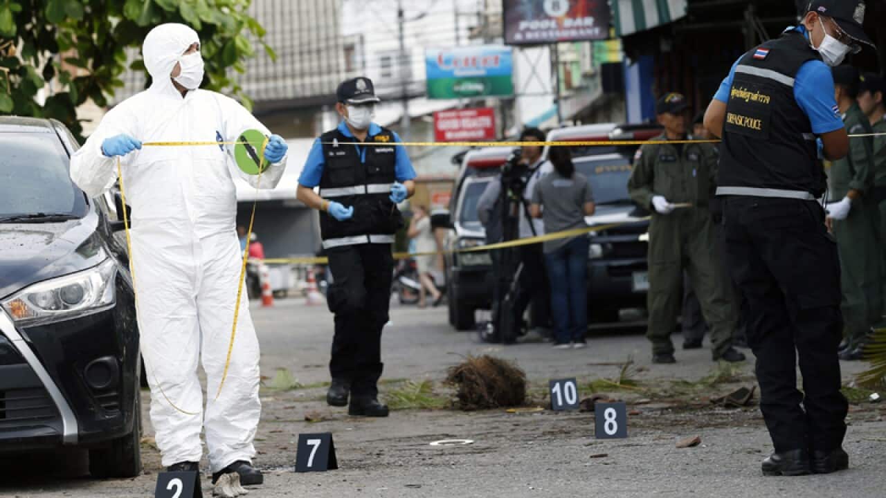 Thai forensic police officers