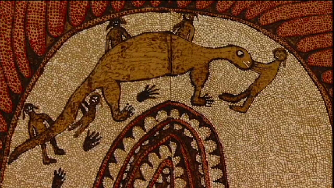 A traditional depiction of Ngintaka, the Perentie Lizard man - Photo by Karen Ashford-1.jpg