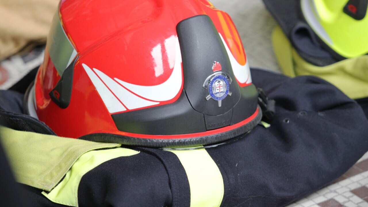 A Victorian firefighter's helmet