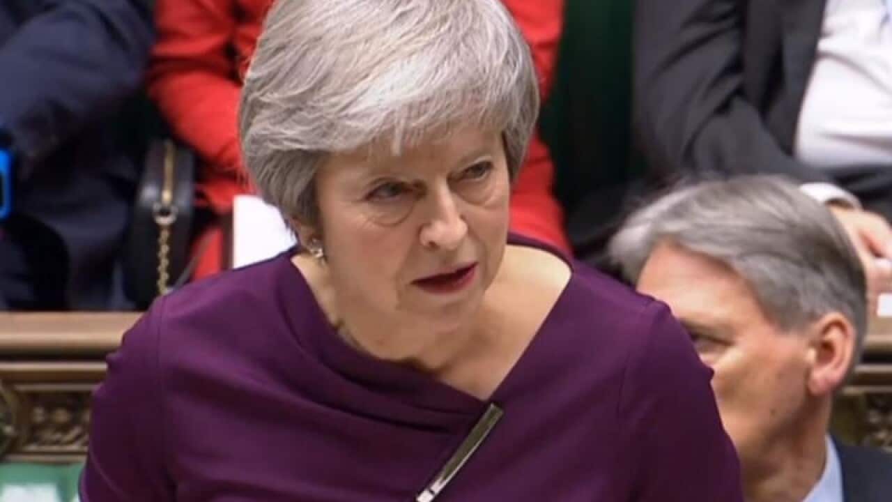 Prime Minister Theresa May in parliament